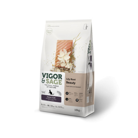 Vigor & Sage Lily Root Beauty – Aliment complet pour chat adulte 10Kg